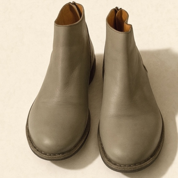 MOMA| Men’s Leather Low Boots Back Zip EU 43/ US 10 Made in Italy Gray main image 7